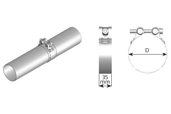 Pieza de fijación, sistema de escape DINEX 99802