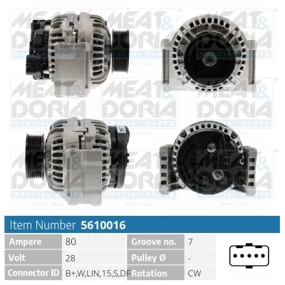 Alternador MEAT & DORIA 5610016