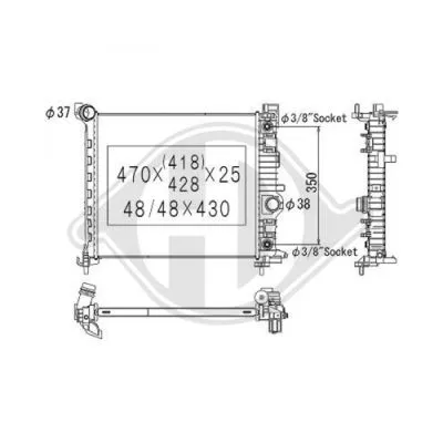 Radiador, refrigeración del motor DIEDERICHS DCM2708