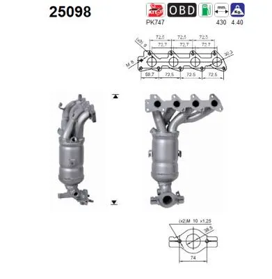 Catalizador Kia PICANTO I · Hyundai i10 I