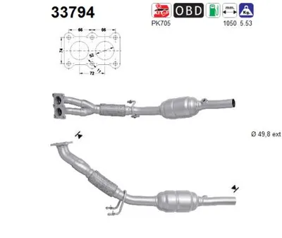 Catalizador Vw GOLF PLUS V · Vw GOLF VI · Skoda OCTAVIA II Combi