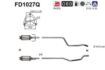 Filtro de partículas Opel MERIVA A MPV · Vauxhall MERIVA A