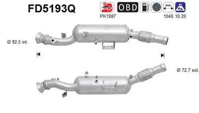 Filtro de partículas Mercedes-Benz SPRINTER 5-t Platform/Chassis · Mercedes-Benz SPRINTER 3,5-t Bus · Mercedes-Benz SPRINTER 3-t Platform/Chassis