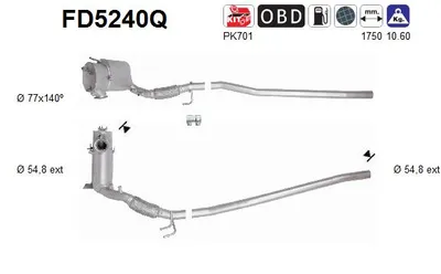 Filtro de partículas Audi A3 · Audi A3 Sportback · Seat ALTEA XL