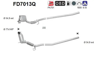 Filtro de partículas Vw GOLF V · Skoda OCTAVIA II Combi · Audi A3