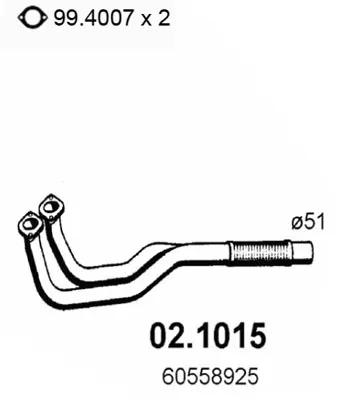 Tubo de escape ASSO 02.1015