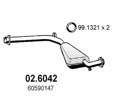silenciador del medio Alfa Romeo 164