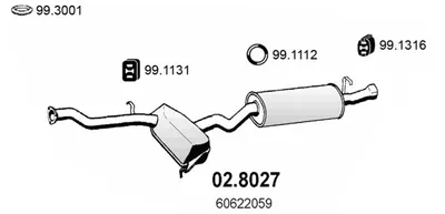 Silenciador central/posterior Alfa Romeo 145