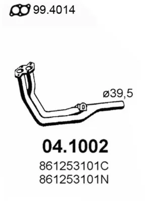 Tubo de escape Audi 50 · Vw DERBY · Vw POLO