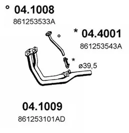Tubo de escape Vw JETTA I · Vw SCIROCCO · Vw DERBY