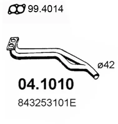 Tubo de escape Audi 80 B1 Saloon · Audi 80 B2 Saloon · Audi COUPE B2
