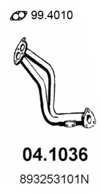 Tubo de escape Audi 80 B4 Saloon · Audi 80 B4 Avant · Audi 90 B3
