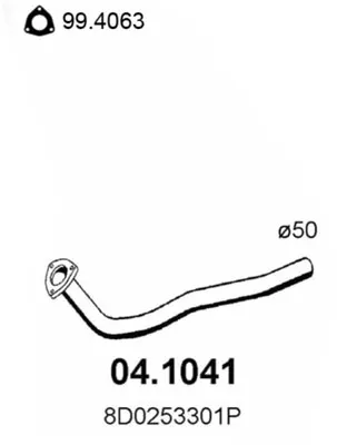 Tubo de escape Audi A4 B5 · Audi A4 B5 Avant · Peugeot 306