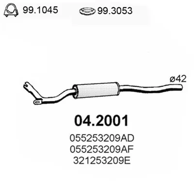 Presilenciador Audi 80 B1 Saloon · Audi 80 B2 Saloon · Audi COUPE B2