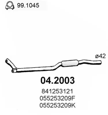 Presilenciador Audi 80 B1 Saloon · Vw PASSAT B1 · Vw PASSAT B1 Variant