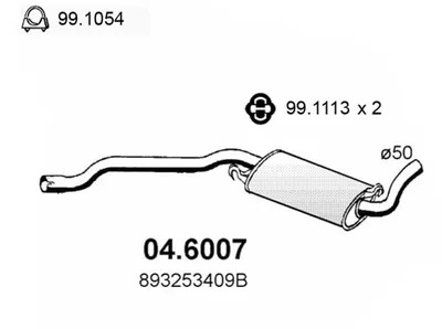 silenciador del medio Audi 80 B4 Avant · Audi 80 B3 Saloon · Audi 90 B3