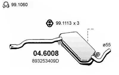 silenciador del medio Audi 90 B3 · Audi COUPE B3 · Audi CABRIOLET B3
