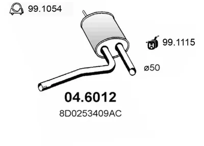 silenciador del medio Audi A4 B5 · Audi A4 B5 Avant