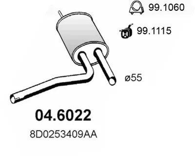 silenciador del medio Audi A4 B5 · Audi A4 B5 Avant · Audi A4 B6