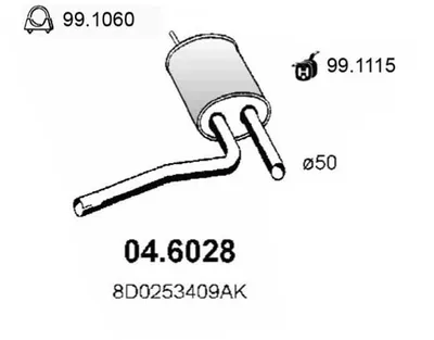 silenciador del medio Audi A4 B5 · Audi A4 B5 Avant
