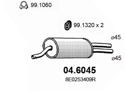 silenciador del medio Audi A4 B6 · Audi A4 B6 Avant · Audi A4 B6 Convertible