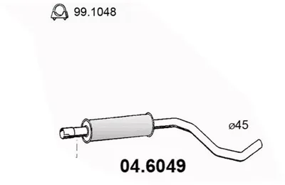 silenciador del medio Audi 100 C3 Saloon · Audi 100 C3 Avant · Audi 80 B3 Saloon