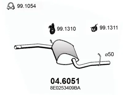 silenciador del medio Audi A4 B6 · Audi A4 B6 Avant