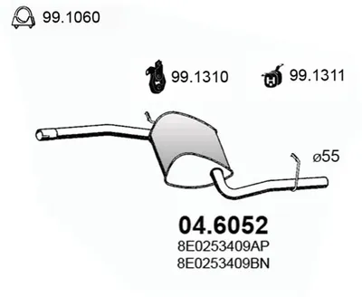 silenciador del medio Audi A4 B6 · Audi A4 B6 Avant
