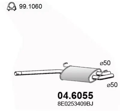 silenciador del medio Audi A4 B6 · Audi A4 B6 Avant · Audi A4 B6 Convertible