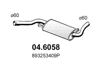 silenciador del medio Audi 80 B3 Saloon · Audi 90 B3 · Audi COUPE B3
