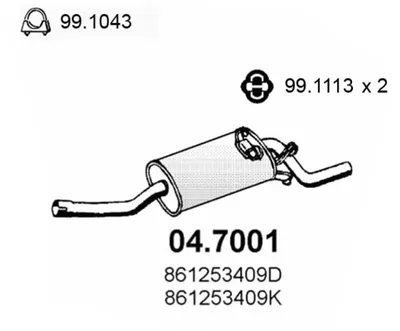 Silenciador posterior Audi 50 · Vw POLO · Vw POLO II