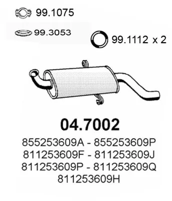 Silenciador posterior Audi 80 B2 Saloon · Audi 90 B2 · Audi COUPE B2