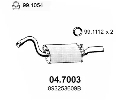 Silenciador posterior Audi 80 B4 Avant · Audi 80 B3 Saloon · Audi COUPE B3