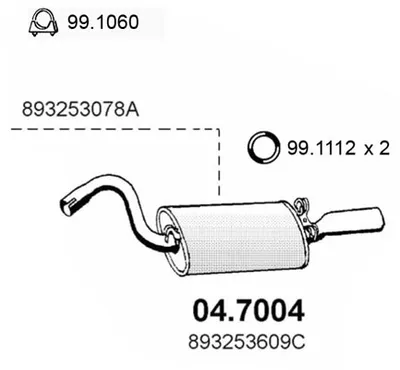 Silenciador posterior Audi 90 B3 · Audi COUPE B3