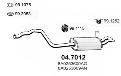 Silenciador posterior Audi 80 B4 Saloon · Audi 80 B4 Avant
