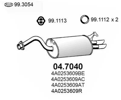 Silenciador posterior Audi 100 C4 Saloon · Audi 100 C4 Avant · Audi A6 C4