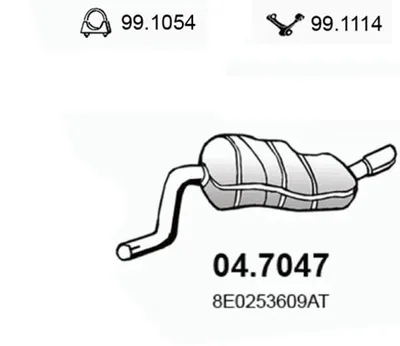 Silenciador posterior Audi A4 B6 · Audi A4 B6 Avant · Audi A4 B7