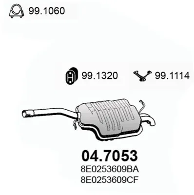 Silenciador posterior Audi A4 B6 · Audi A4 B6 Avant