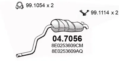 Silenciador posterior Audi A4 B6 · Audi A4 B6 Avant · Audi A4 B6 Convertible