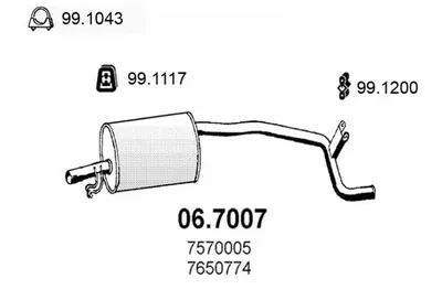 Silenciador posterior Fiat PANDA · Fiat PANDA Hatchback Van · Lancia Y10