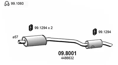 Silenciador central/posterior Chrysler VOYAGER / GRAND VOYAGER III · Chrysler VOYAGER III VAN