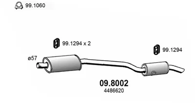 Silenciador central/posterior Chrysler VOYAGER / GRAND VOYAGER III · Chrysler VOYAGER III VAN