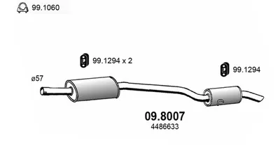 Silenciador central/posterior Chrysler VOYAGER / GRAND VOYAGER III