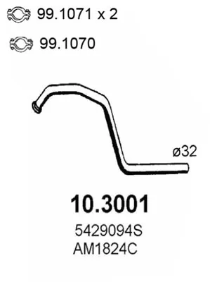 Tubo de escape ASSO 10.3001