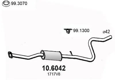 silenciador del medio Citroën C2 · Peugeot 1007