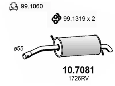 Silenciador posterior Citroën C5 I · Citroën C5 I Break · Citroën C5 II