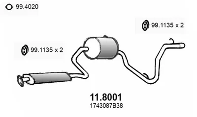 Silenciador central/posterior Daihatsu CUORE IV · Daihatsu MOVE