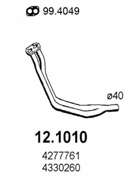 Tubo de escape Fiat 128 Coupe · Fiat 128 · Zastava 101