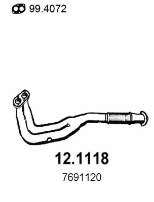 Tubo de escape ASSO 12.1118