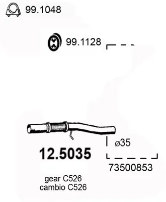 Tubo de escape Fiat SEICENTO / 600 · Fiat SEICENTO / 600 Hatchback Van